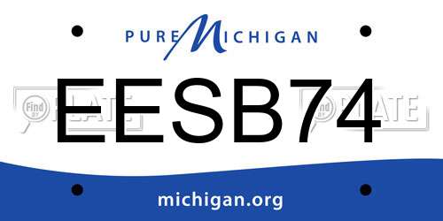 EESB74 Michigan License Plate
