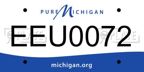 EEU0072 Michigan License Plate