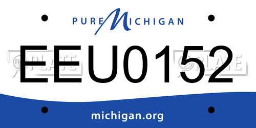 EEU0152 Michigan License Plate