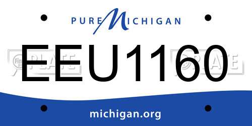 EEU1160 Michigan License Plate