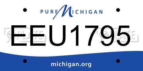 EEU1795 Michigan License Plate