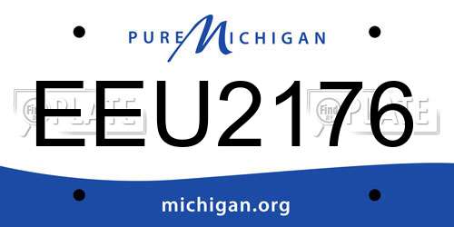 EEU2176 Michigan License Plate