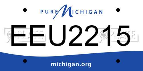 EEU2215 Michigan License Plate