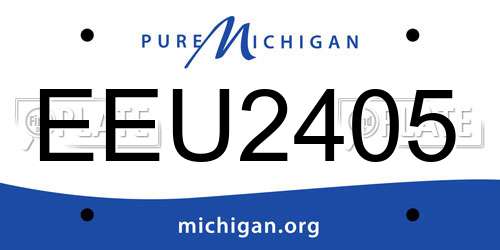 EEU2405 Michigan License Plate