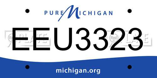 EEU3323 Michigan License Plate