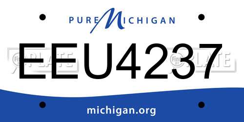 EEU4237 Michigan License Plate