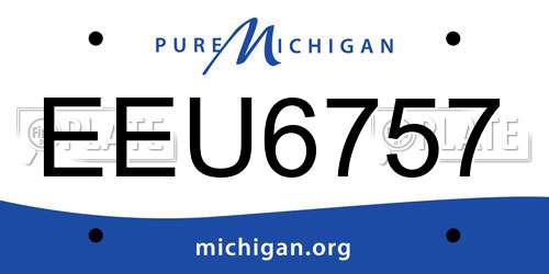 EEU6757 Michigan License Plate