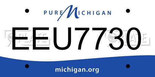 EEU7730 Michigan License Plate
