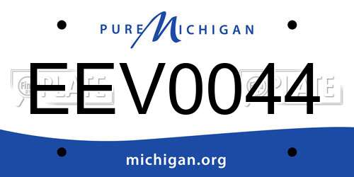 EEV0044 Michigan License Plate