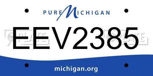 EEV2385 Michigan License Plate