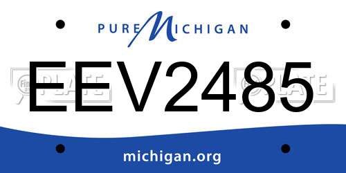 EEV2485 Michigan License Plate