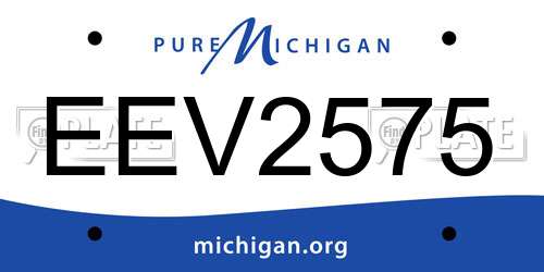 EEV2575 Michigan License Plate