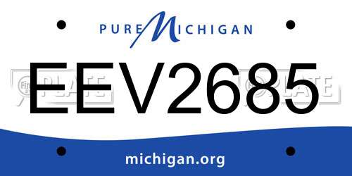 EEV2685 Michigan License Plate
