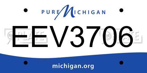 EEV3706 Michigan License Plate