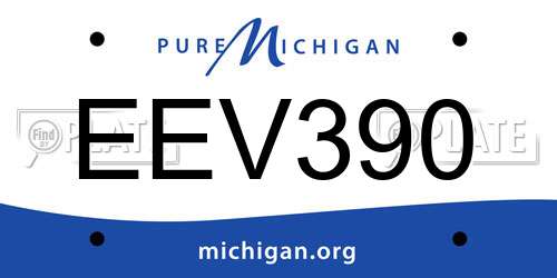 EEV390 Michigan License Plate
