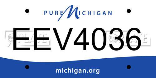 EEV4036 Michigan License Plate
