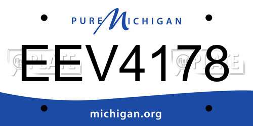 EEV4178 Michigan License Plate