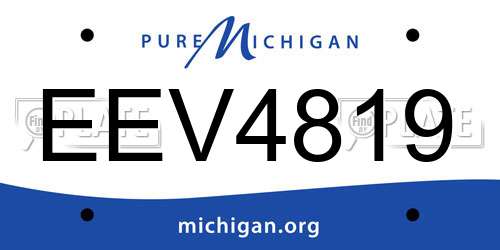 EEV4819 Michigan License Plate
