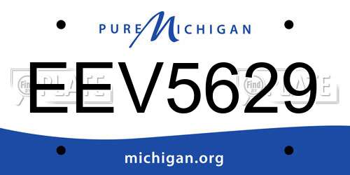 EEV5629 Michigan License Plate