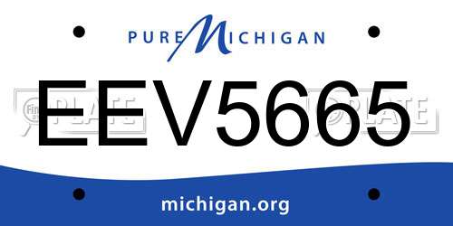 EEV5665 Michigan License Plate