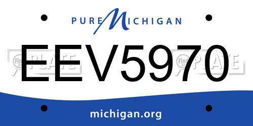 EEV5970 Michigan License Plate