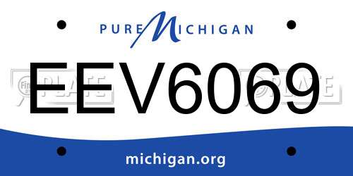 EEV6069 Michigan License Plate