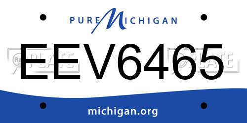 EEV6465 Michigan License Plate