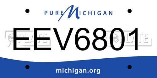 EEV6801 Michigan License Plate