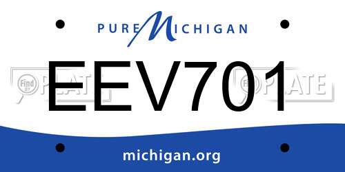 EEV701 Michigan License Plate