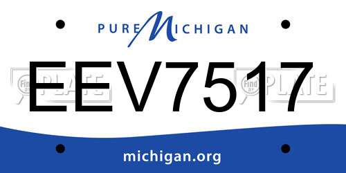 EEV7517 Michigan License Plate