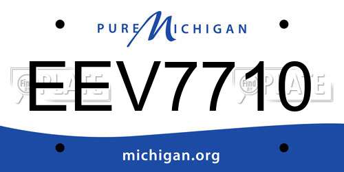 EEV7710 Michigan License Plate