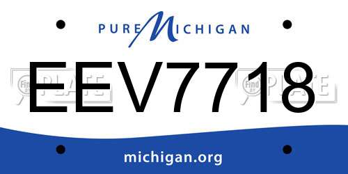 EEV7718 Michigan License Plate