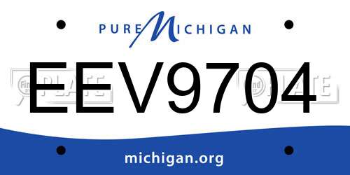 EEV9704 Michigan License Plate