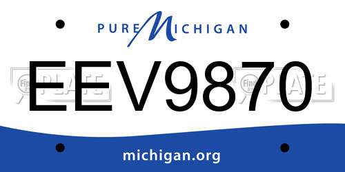 EEV9870 Michigan License Plate