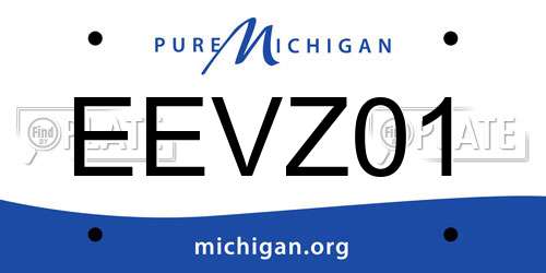EEVZ01 Michigan License Plate