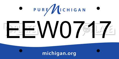 EEW0717 Michigan License Plate