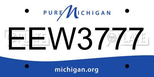 EEW3777 Michigan License Plate