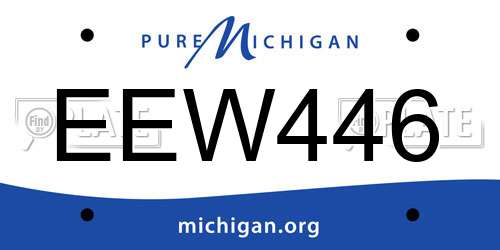 EEW446 Michigan License Plate