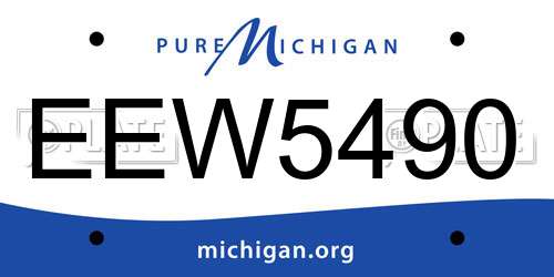 EEW5490 Michigan License Plate