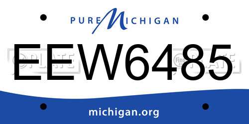 EEW6485 Michigan License Plate