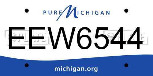 EEW6544 Michigan License Plate