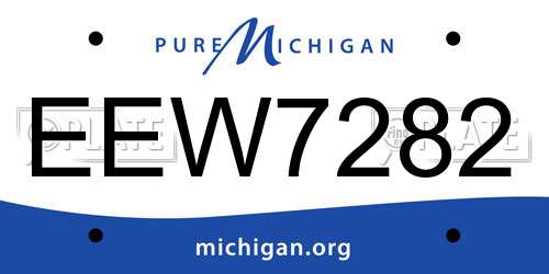 EEW7282 Michigan License Plate