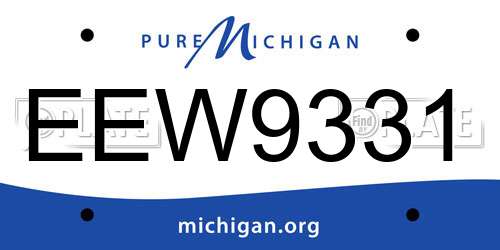 EEW9331 Michigan License Plate
