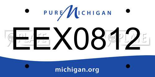 EEX0812 Michigan License Plate