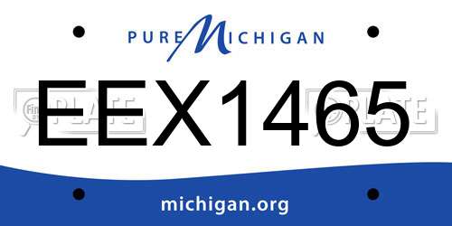 EEX1465 Michigan License Plate