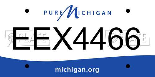 EEX4466 Michigan License Plate