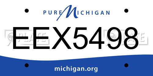 EEX5498 Michigan License Plate