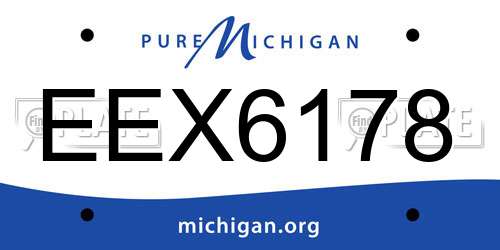 EEX6178 Michigan License Plate