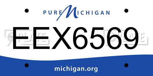 EEX6569 Michigan License Plate