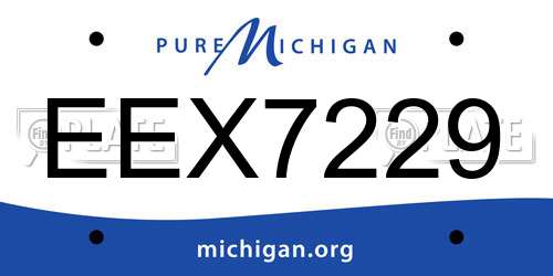 EEX7229 Michigan License Plate